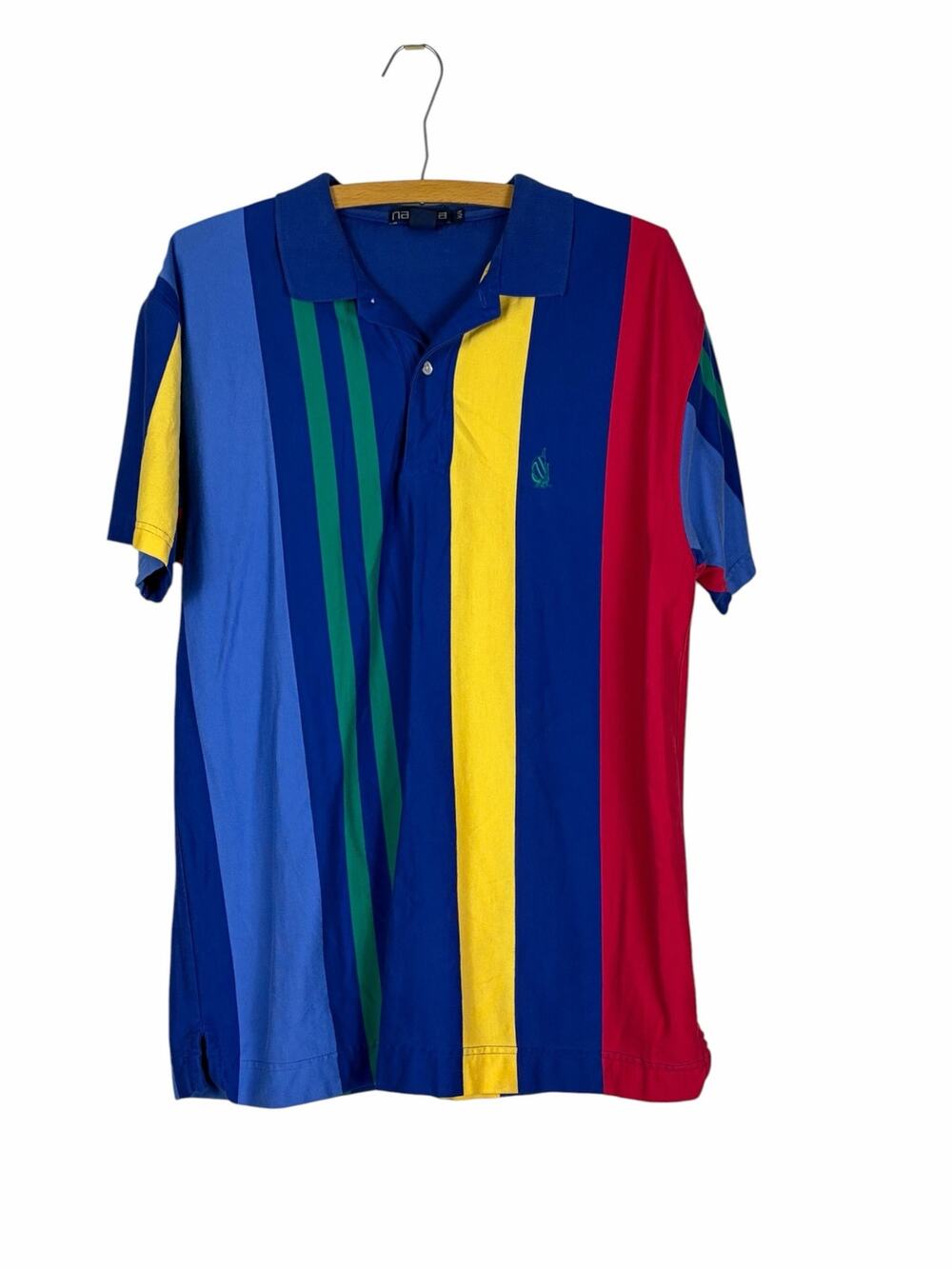 Vintage Nautica Colorblock Stripe Polo Shirt Mens M 90s Preppy